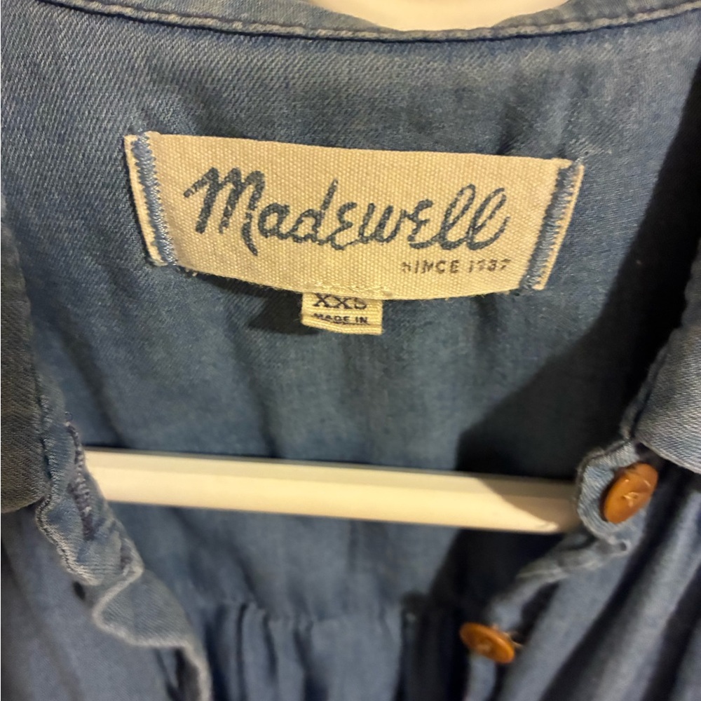 Madewell Central Shirt in Bright Indigo Chambray, Slouchy Oversized Button Up - Picture 2 of 4